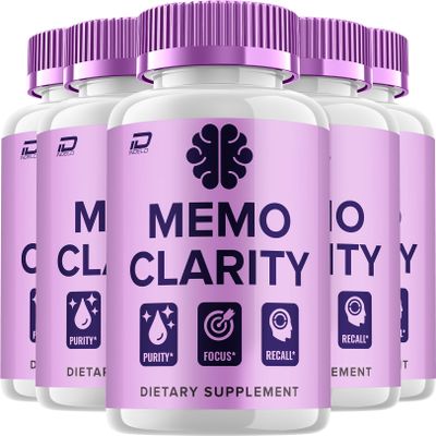Indelo Memo Clarity Supplement Capsules Memo Clarity Natural Blend Formula Focus Memory Support and Reviews (5 Pack 300 Capsules)
