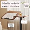 zzhugyin Mobile Overbed Laptop Desk with Adjustable Height & Tilting Tray Rolling Bedside Table with Wheels for Bed, Sofa, or Home Office (Walnut) view 3