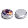Shark Pill Box, Small Pill Organizer with 3 Compartments and Mirror, Fun Round Portable Travel Metal Pill Case view 3