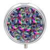 100 Dollar Bills Rainbow Graphic Pill Box, Small Pill Organizer with 3 Compartments and Mirror, Fun Round Portable Travel Metal Pill Case view 1