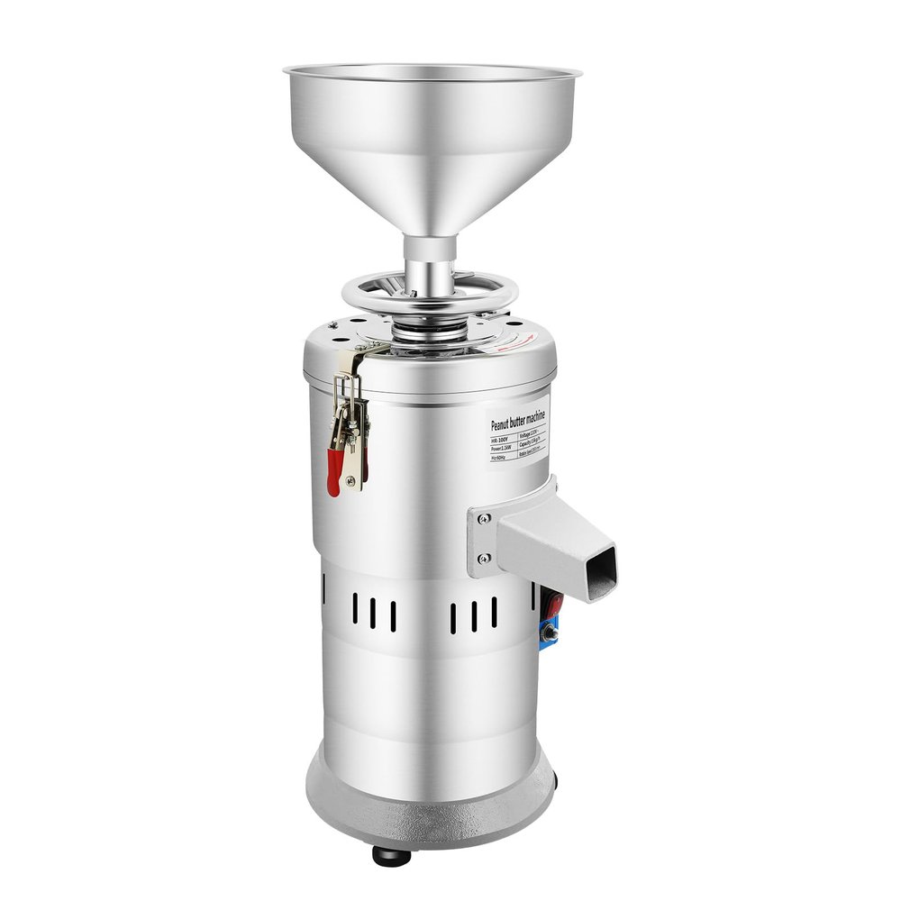 33LBS/H Commercial Peanut Butter Maker Machine, Electric Grain Grinder Sesame Grinding Machine with Large Hopper, Detachable Peanut Butter Maker Machine Sesame Sauce Grinder For Dry Raw Materials