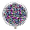 100 Dollar Bills Rainbow Graphic Pill Box, Small Pill Organizer with 3 Compartments and Mirror, Fun Round Portable Travel Metal Pill Case view 1