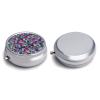 100 Dollar Bills Rainbow Graphic Pill Box, Small Pill Organizer with 3 Compartments and Mirror, Fun Round Portable Travel Metal Pill Case view 3