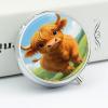 Cute Highland Cow Pill Box, Small Pill Organizer with 3 Compartments and Mirror, Fun Round Portable Travel Metal Pill Case view 4