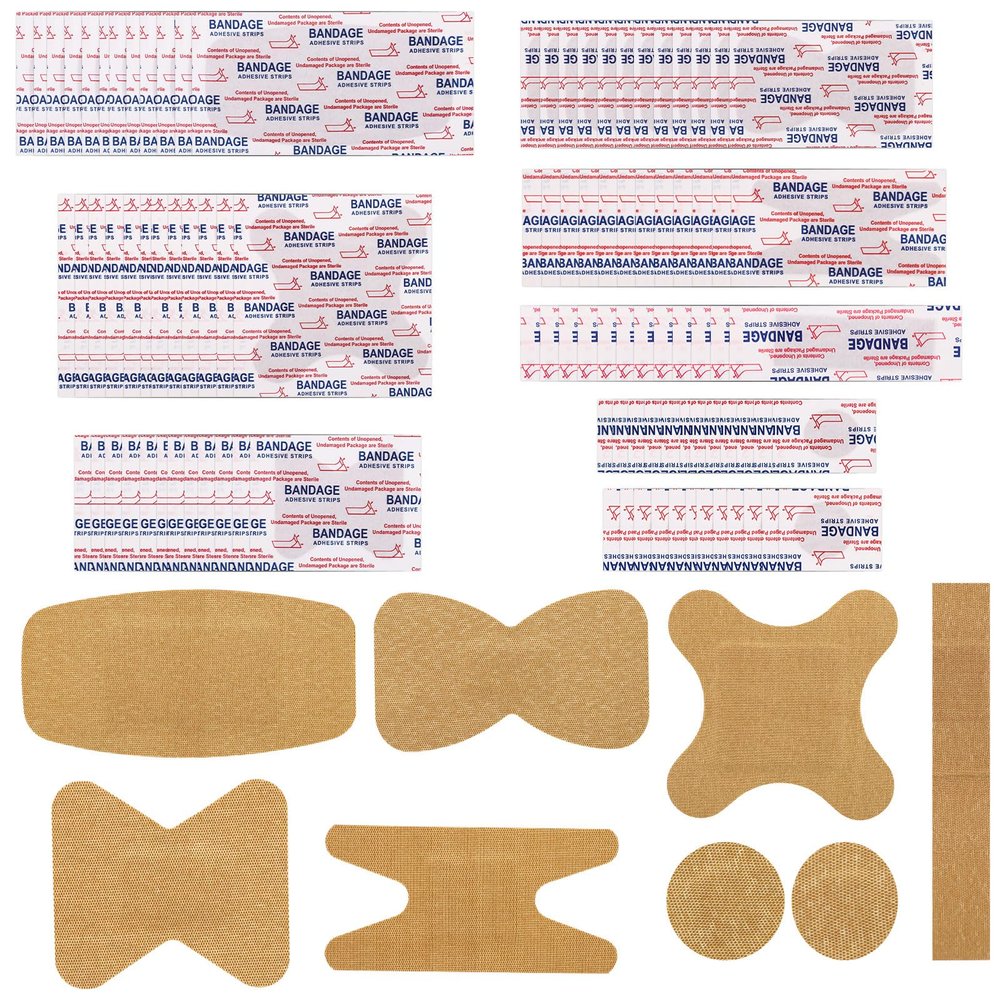 100pcs Assorted Sizes Adhesive Spot Bandages, 8 Shapes Small Round Breathable Skin-Friendly Elastic Non-Woven Face Fabrics Circle Adhesive Plasters Bandage for First-Aid Variety Pack Scrapes Wounds