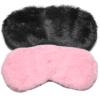 2 Pack Sleep Mask for Sleeping, 8x3.6 Inch Light Blocking Eye Mask with Elastic Satin Belt, Soft Satin & Fluffy Breathable Comfort for Men Women Kids, Ideal for Travel, Nap, Gift (Black & Pink) view 1