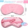 2 Pack Sleep Mask for Sleeping, 8x3.6 Inch Light Blocking Eye Mask with Elastic Satin Belt, Soft Satin & Fluffy Breathable Comfort for Men Women Kids, Ideal for Travel, Nap, Gift (Black & Pink) view 2