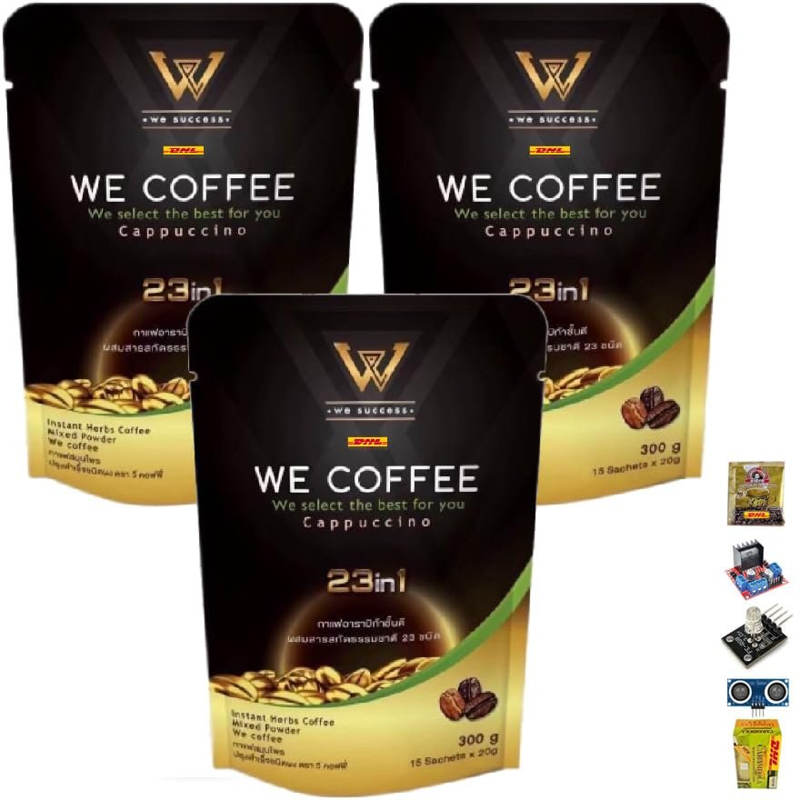 23in1 Vegan Snack Arabica 300g(20 Sachets) Roasted Delicious Mellow Intense We Coffee Cappuccino Coffee Mix Healthy (of 3) By Beautygoodshop [Get Free For You Beauty Gifts]