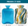 Myfsucce Hot Water Bottle with Cover Wave Gold Teal Textures Print, 2L Mini Hot Water Bag for Pain Relief, Cold Days, Gift for Women Men view 2