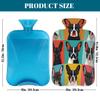 Myfsucce Hot Water Bottle with Cover Cute Puppy Dogs Print, 2L Mini Hot Water Bag for Pain Relief, Cold Days, Gift for Women Men view 2
