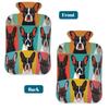 Myfsucce Hot Water Bottle with Cover Cute Puppy Dogs Print, 2L Mini Hot Water Bag for Pain Relief, Cold Days, Gift for Women Men view 4