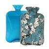 Myfsucce Hot Water Bottle with Cover White Floral Art Painting Print, 2L Mini Hot Water Bag for Pain Relief, Cold Days, Gift for Women Men view 1