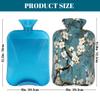 Myfsucce Hot Water Bottle with Cover White Floral Art Painting Print, 2L Mini Hot Water Bag for Pain Relief, Cold Days, Gift for Women Men view 2