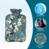 Myfsucce Hot Water Bottle with Cover White Floral Art Painting Print, 2L Mini Hot Water Bag for Pain Relief, Cold Days, Gift for Women Men view 3