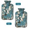Myfsucce Hot Water Bottle with Cover White Floral Art Painting Print, 2L Mini Hot Water Bag for Pain Relief, Cold Days, Gift for Women Men view 4