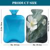Myfsucce Hot Water Bottle with Cover White Floral Flower Print, 2L Mini Hot Water Bag for Pain Relief, Cold Days, Gift for Women Men view 2