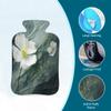Myfsucce Hot Water Bottle with Cover White Floral Flower Print, 2L Mini Hot Water Bag for Pain Relief, Cold Days, Gift for Women Men view 3