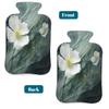 Myfsucce Hot Water Bottle with Cover White Floral Flower Print, 2L Mini Hot Water Bag for Pain Relief, Cold Days, Gift for Women Men view 4