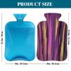 Myfsucce Hot Water Bottle with Cover Purple Gold Brush Design Print, 2L Mini Hot Water Bag for Pain Relief, Cold Days, Gift for Women Men view 2