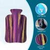 Myfsucce Hot Water Bottle with Cover Purple Gold Brush Design Print, 2L Mini Hot Water Bag for Pain Relief, Cold Days, Gift for Women Men view 3