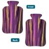 Myfsucce Hot Water Bottle with Cover Purple Gold Brush Design Print, 2L Mini Hot Water Bag for Pain Relief, Cold Days, Gift for Women Men view 4