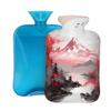 Myfsucce Hot Water Bottle with Cover Japanese Fuji Mountain Print, 2L Mini Hot Water Bag for Pain Relief, Cold Days, Gift for Women Men view 1