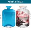Myfsucce Hot Water Bottle with Cover Japanese Fuji Mountain Print, 2L Mini Hot Water Bag for Pain Relief, Cold Days, Gift for Women Men view 2