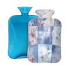 Myfsucce Hot Water Bottle with Cover Bluepink Floral Patchwork Print, 2L Mini Hot Water Bag for Pain Relief, Cold Days, Gift for Women Men view 1
