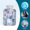 Myfsucce Hot Water Bottle with Cover Bluepink Floral Patchwork Print, 2L Mini Hot Water Bag for Pain Relief, Cold Days, Gift for Women Men view 3