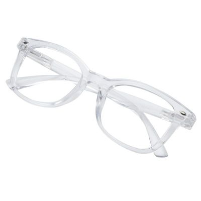 VisionGlobal Blue Light Blocking Glasses for Women/Men, Anti Eyestrain, Computer Reading, TV Glasses, Stylish Square Frame, Anti Glare (Clear, No Magnification)