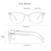 VisionGlobal Blue Light Blocking Glasses for Women/Men, Anti Eyestrain, Computer Reading, TV Glasses, Stylish Square Frame, Anti Glare (Clear, No Magnification) view 3