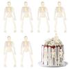 10PCS Halloween Mini Skeleton Figurine Cupcake Toppers Halloween Posable Skeleton Decor Small Plastic Skeletons for Graveyard Props Figure for Spooky Home Decor Haunted House Decorations Party Favors