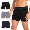 ShieldEase Men's Incontinence Boxer Briefs, Black/Grey/Blue L, 3 Pack view 1