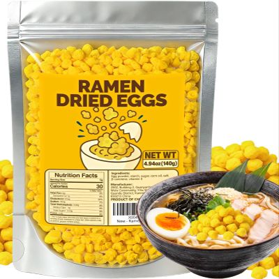 4.94oz Dried Egg Ramen Toppings - Freeze-Dried Scrambled Eggs for Instant Noodles, Soups & Rice Bowls, Ramen Dried Eggs, No Refrigeration Needed, Easy Camping & Emergency Meal(140g)