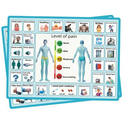 2 Pcs 15''x11'' Nonverbal Communication Board