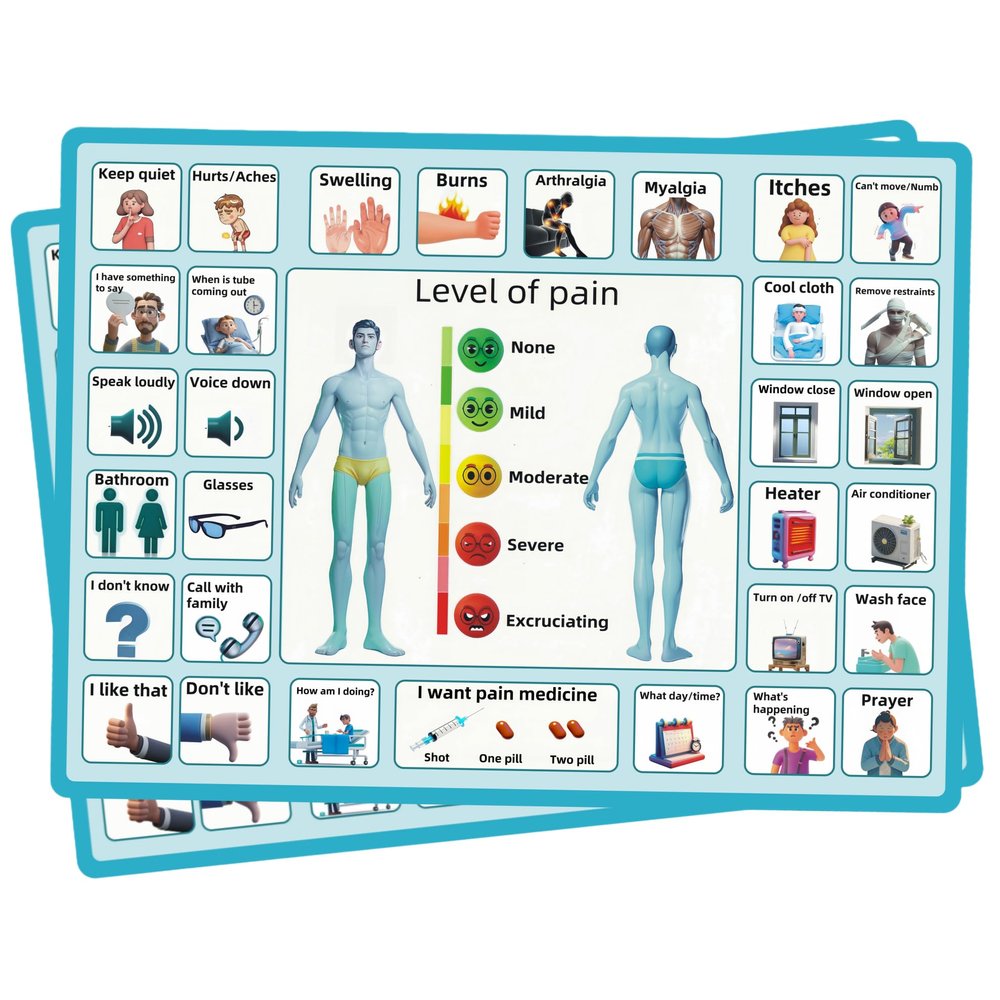 2 Pcs 15''x11'' Nonverbal Communication Board