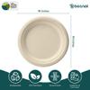 BOSNAL 10 Inch Round Compostable Plates 100 Pack, 100% Plant-Based Sugarcane Bagasse, Eco-Friendly Disposable Plates for Hot & Cold Meals, Microwave Safe, BPA-Free, Durable & Leak-Resistant view 2