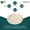 BOSNAL 10 Inch Round Compostable Plates 100 Pack, 100% Plant-Based Sugarcane Bagasse, Eco-Friendly Disposable Plates for Hot & Cold Meals, Microwave Safe, BPA-Free, Durable & Leak-Resistant view 3