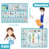 4 Pcs 15''x 11''Nonverbal Communication Board,for PatientStroke Therapy Equipment for AdultsAAC Device for AutismCommunication Board for Nonverbal Peopleno Handle view 2