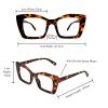 Rayzzol Oversized Reading Glasses for Women Blue Light Blocking Readers, Bold Square Frame, Clear Lens, Spring Hinge view 3
