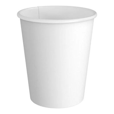 10 oz White Paper Hot Cups Disposable Coffee Cups Squat Hot Drink Paper Cups for Latte Cappuccino Tea Chocolate (200)
