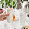 10 oz White Paper Hot Cups Disposable Coffee Cups Squat Hot Drink Paper Cups for Latte Cappuccino Tea Chocolate (200) view 3