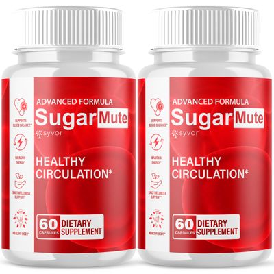 (2 Pack) Sugar Mute Capsules, Official SugarMute Health Support Pills with All Natural Ingredients, Advanced Formula for Health & Wellness Support with Premium Vitamins for Women & Men (120 Capsules)