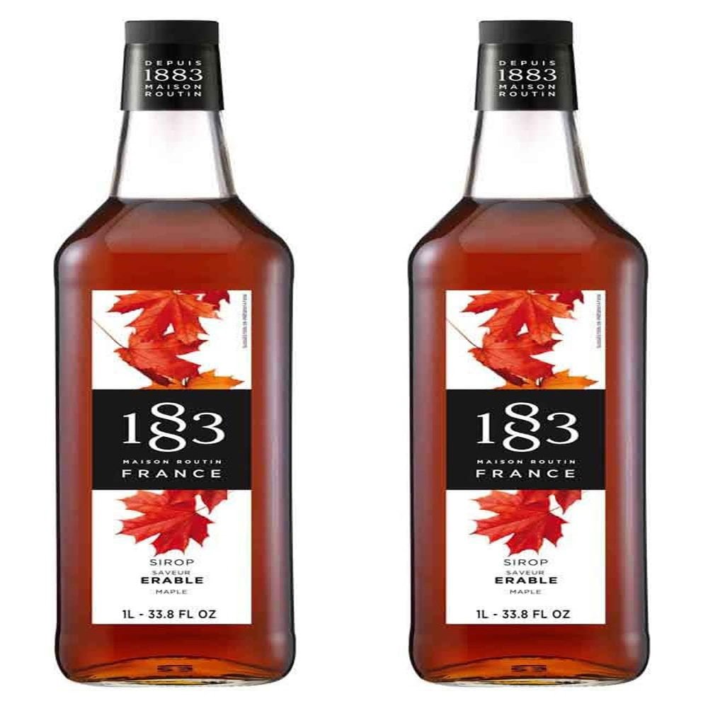 1883 Maison Routin Maple Syrup, 1 Liter Glass Bottle (Pack of 2)