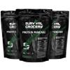 Survival Grocery Protein Pancake Mix - High Protein (20g), Balanced Macros (15g Fat, 14g Net Carbs), Organic Pea Protein Base - Gluten-Free, Dairy-Free, Just Add Water (3 kg / 3 Bags) view 1
