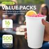 16oz Double Wall White Paper Cups Bulk 500 Pcs | Leak-Proof Disposable Coffee Cups for Hot & Cold Drinks | Food-Grade Material - Perfect for Office, Parties, Business, Events & Everyday Use view 2