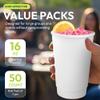 16oz Double Wall White Paper Cups Bulk 50 Pcs | Leak-Proof Disposable Coffee Cups for Hot & Cold Drinks | Food-Grade Material - Perfect for Office, Parties, Business, Events & Everyday Use view 2