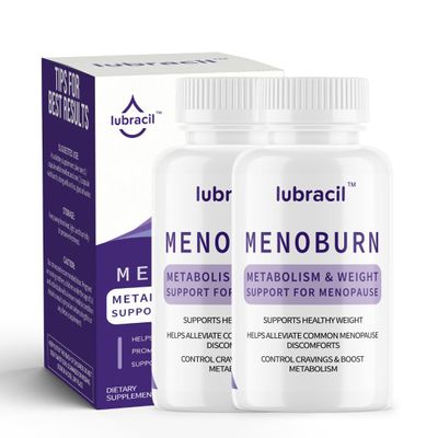Lubracil Menoburn Perimenopause & Menopause Supplements for Women Helps Metabolism, Estrogen & Wellness Targets Hot Flashes, Bloating & Energy 120 Count, 2 Pack