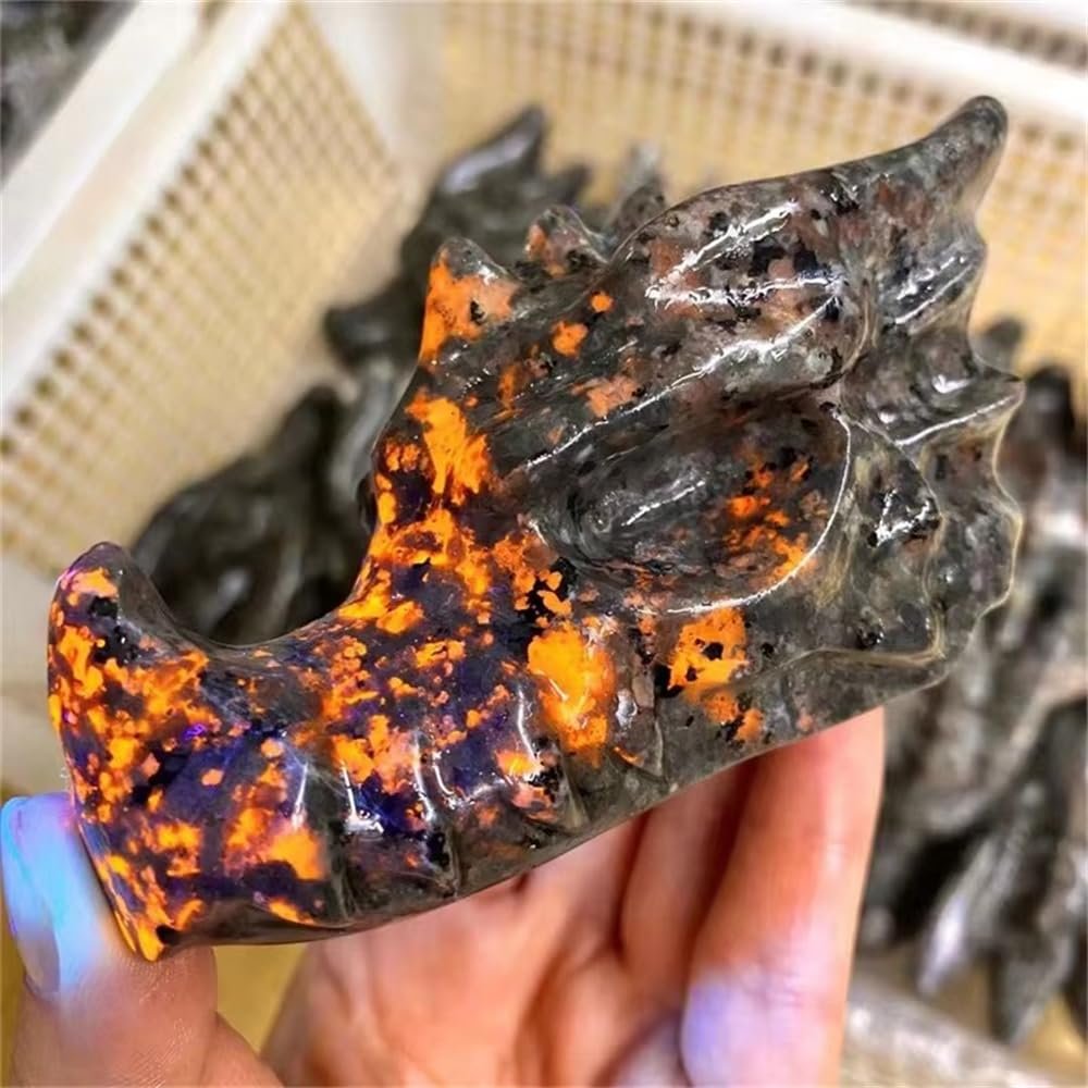 ZPFWDGBRH 1pc 50-60mm Crystal Crafts Crystals Stones Skulls Carved Dragon Head for Gifts ZPFWDGBRH