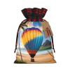 QAZWZML Hawaii Hot Air Balloon Medium Colorblock linen drawstring gift bags holiday drawstring gift bags available in sizes S/M view 1